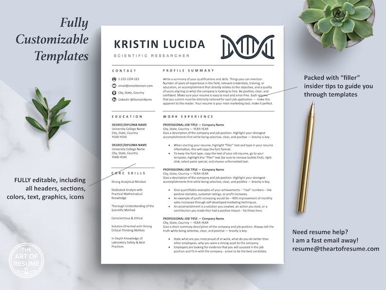 Science Resume CV Template | Data Scientist Resumes | Biochemistry ...