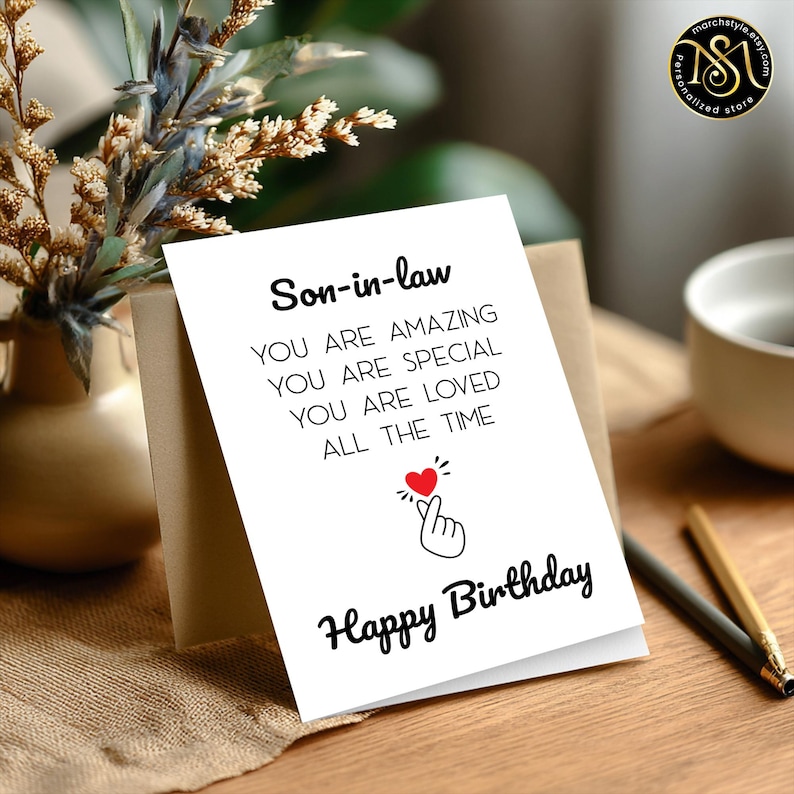 Birthday Card for Son, Son in Law Birthday Gift, Meaningful Greeting ...