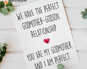 Marchstyle - Godmother Godson Relationship Card, Funny Godmom Card, gift idea for Relationship, Best gift for Godmother Godson, Folded 5x7