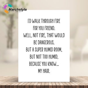 Marchstyle - Bff Card, Friend Card, Funny birthday greeting card for Friend, Bestfriend Card, Christmas card for Friend, Folded 5x7