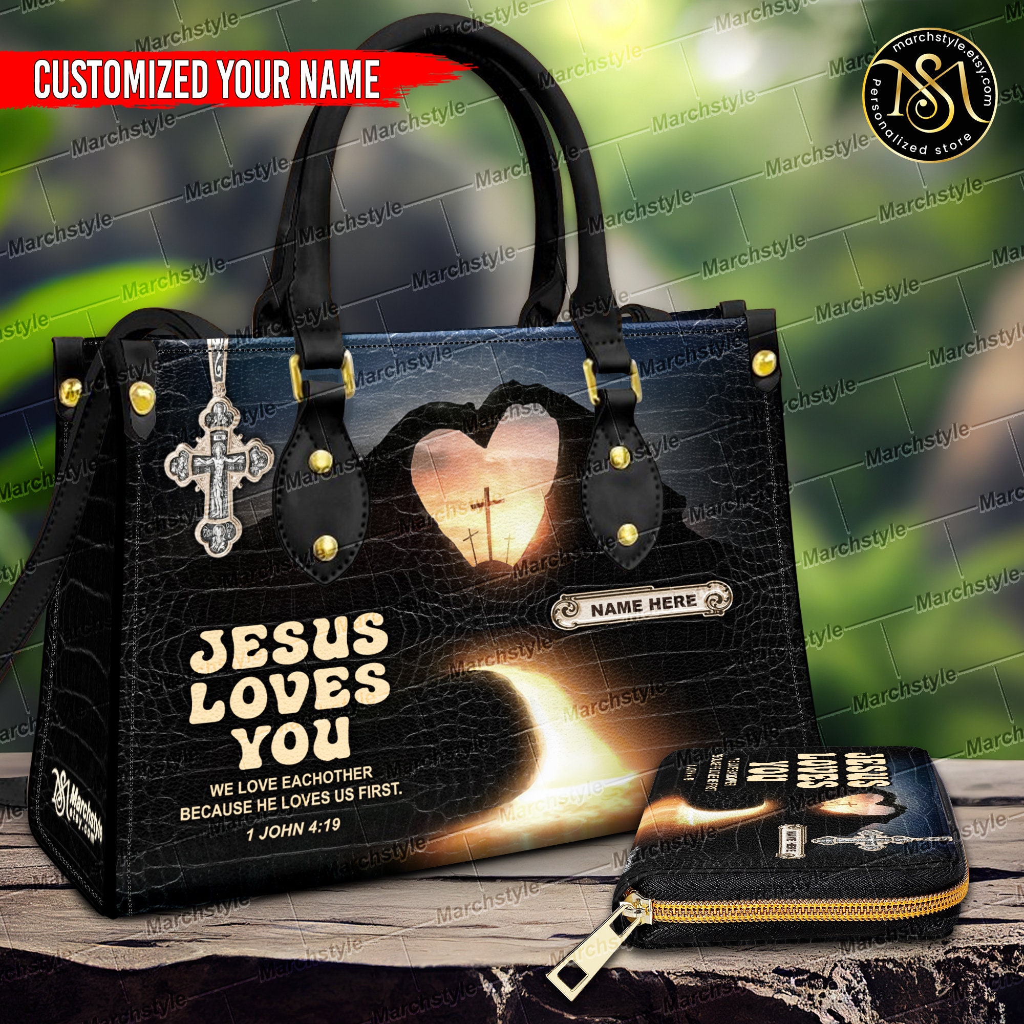 Jesuspirit | Personalized Leather Handbag With Handle | What God Says