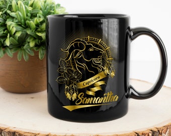 Personalisierter Steinbock Becher, Steinbock Geschenke, Steinbock Tassen, Sternzeichen Geschenke für Steinbock, Steinbock Geburtstagsgeschenk, Sternzeichen 11 oz Kaffeebecher