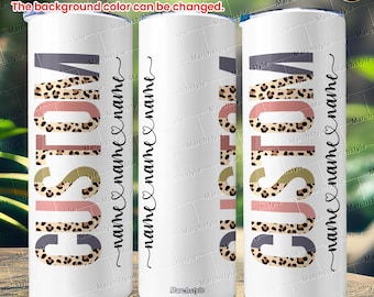 Taza de café personalizada con estampado de leopardo y familia, para maestra, regalo para tía Leo, propuesta de dama de honor