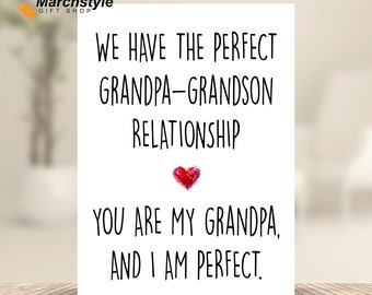 Marchstyle - Grandpa Grandson Relationship Card, gift idea for Relationship, Grandpa Gifts, Best gifts for Grandpa and Grandson, Folded 5x7
