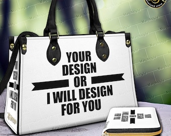 Marchstyle - Personalized Leather handbag, Insert Your Design Wallet, Women Custom Handbag, Custom Crossbody Bag, Invitation photo insert