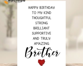 Marchstyle - Brother card, Happy birthday Greeting card for Brother in law, Gift ide for Brother, Awesome gift Brother in law, Folded 5x7