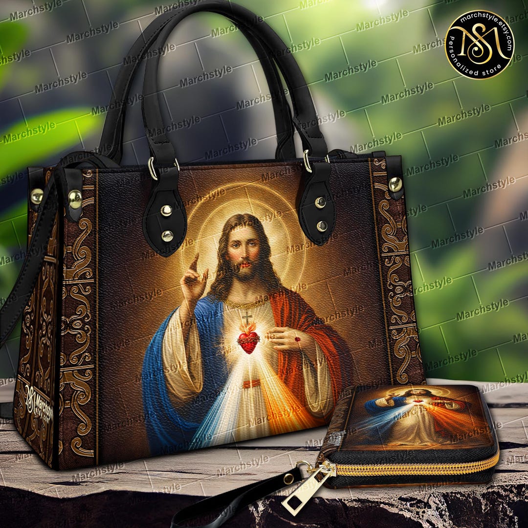 Marchstyle - Sacred Heart of Jesus Handbag or Wallet, Divine Mercy ...