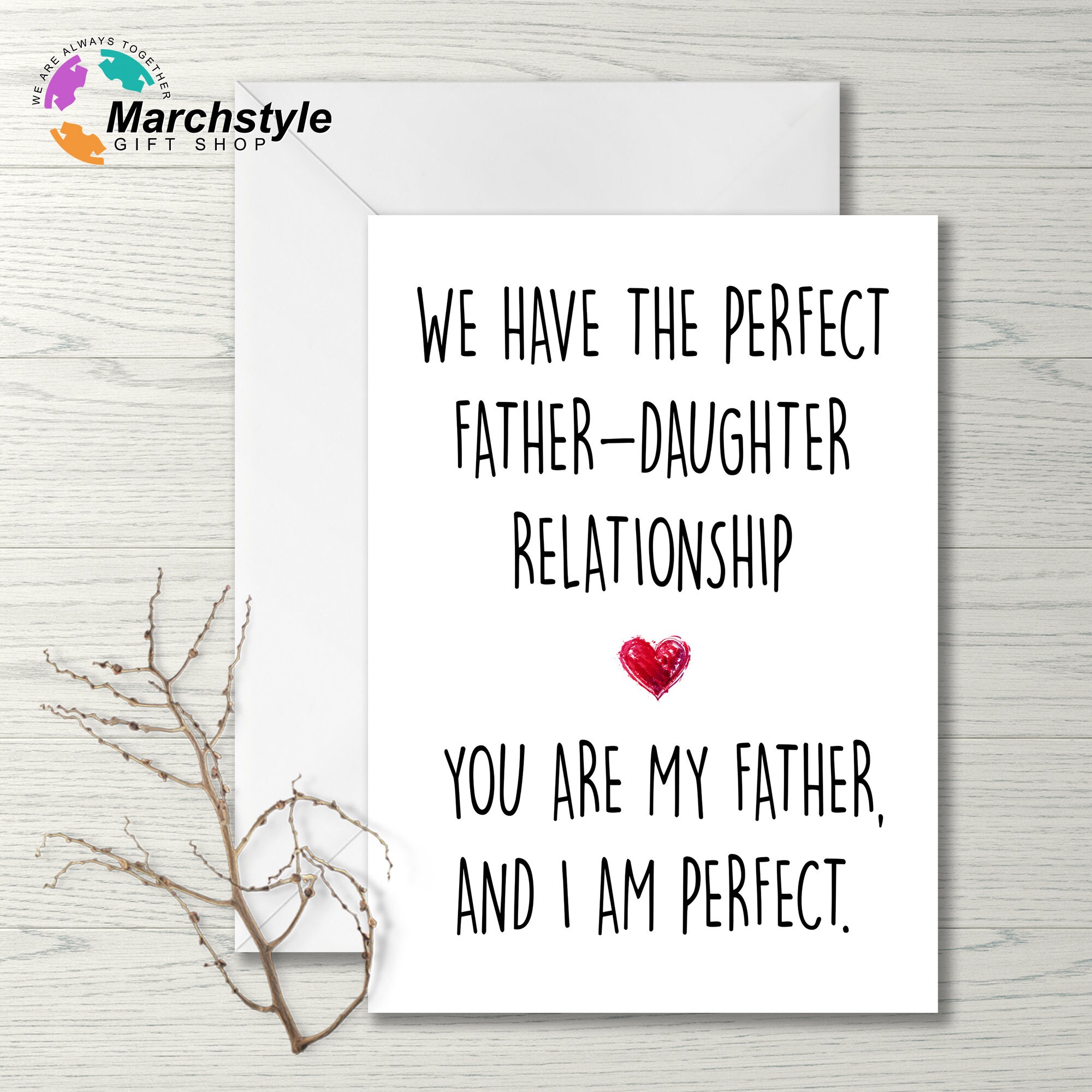 Marchstyle - Father daughter Relationship Card, Funny Father Card, gift idea for Relationship, Father Gifts, Best gifts for Father Daughter