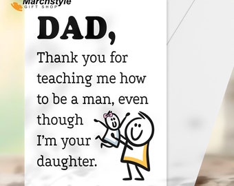 Marchstyle - Funny Dad Birthday Card, Funny Father Greeting Card, Funny Fathers Day Card, Dad Card From Daughter, 5x7 greeting card