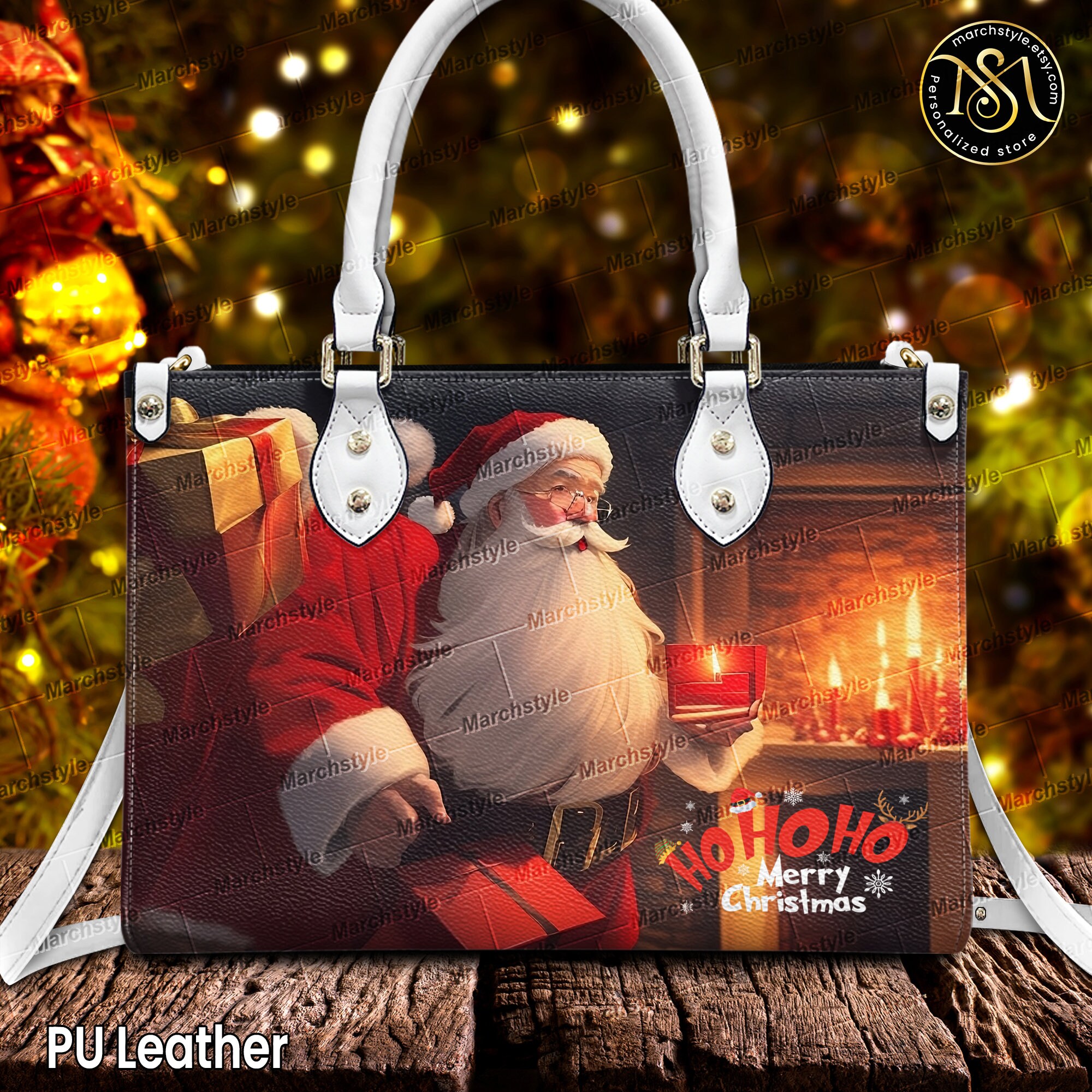 Marchstyle - Hohoho! Merry Christmas Santa Leather Handbag or