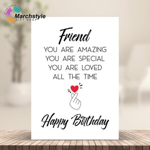 Marchstyle - Bff Card, Friend Card, Funny birthday greeting card for Friend, Bestfriend Card, Christmas card for Friend, Folded 5x7