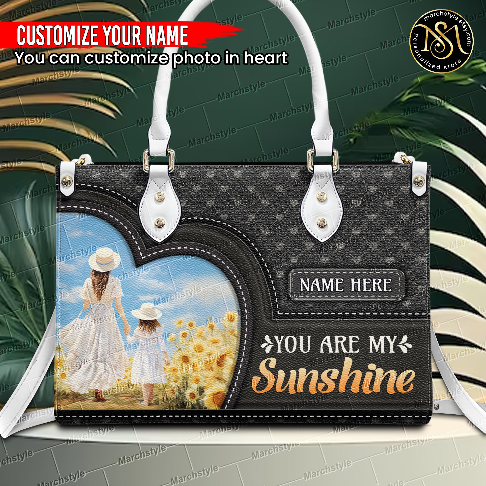 Discover Personalized Leather Bag for Mother and Daughter, You Are My Sunshine