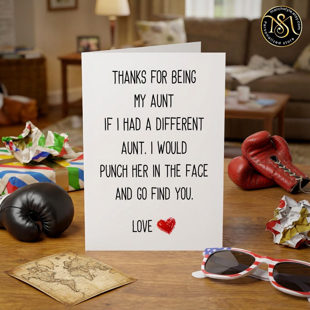 Funny Aunt Birthday Card Gift From Niece or Nephew, Sarcastic Mother's ...