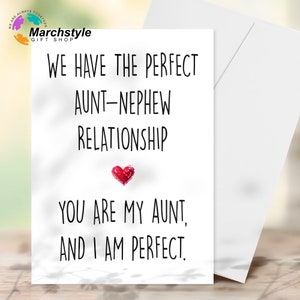 Marchstyle - Aunt Nephew Relationship Card, Funny Aunt Card, Gift Idea