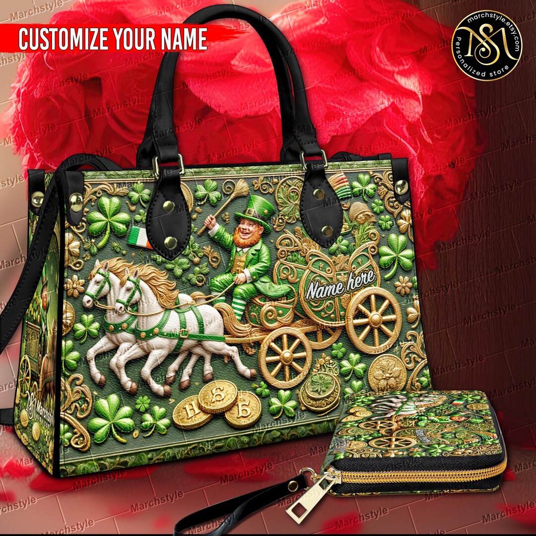 Borsa e portafoglio personalizzati per San Patrizio: finta