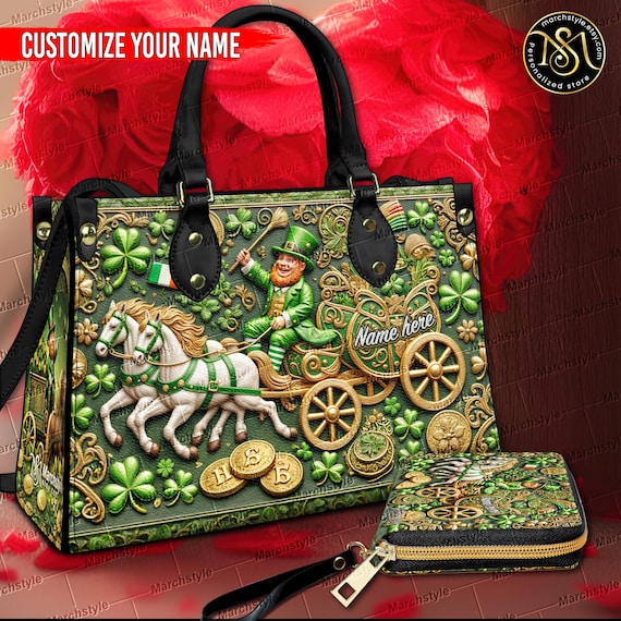 Personalisierte Patrick's Day Handtasche Geldbörse: Faux 3D