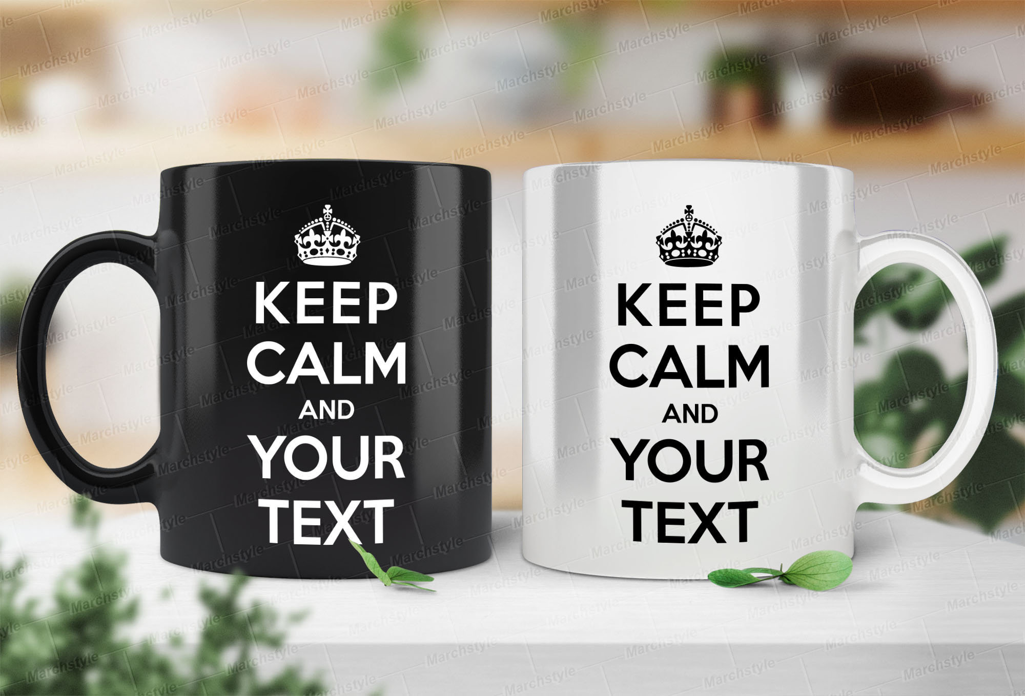 Custom "Keep Calm" Ceramic Mug: Personalized Text & Crown