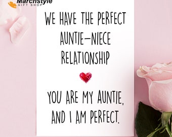 Marchstyle - Auntie Niece Relationship Card, Funny Aunt Card, gift idea for Relationship, Gift from Niece, Best gifts for Aunt Niece