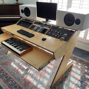 18U Studio Workstation Desk Baltic Birch Recording Studio Desk Pro Audio Racks