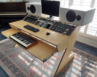 18U Studio Workstation Desk Baltic Birch Recording Studio Desk Pro Audio Racks