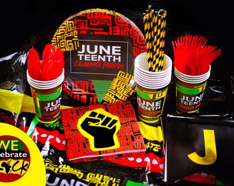 Juneteenth Party Supplies, Freedom Day, 1865, Black Owned, July 4th, Party, Celebration, Black History, PLATES, CUPS, NAPKINS, tableware