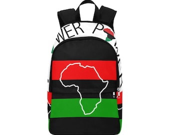 African Custom Fabric Backpack, Black Power, I love being Black, BLM, Black Lives Matter, School, Bag, College,  Red Black Green, Flag