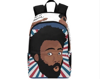 This is America -  Custom Fabric Backpack, hip-hop, rap, unique, backpack, school, bag, Childish Gambino, Atlanta, Black Owned, BLM