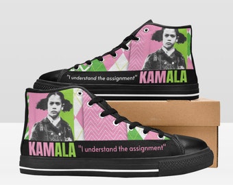 Kamala, President, 2024, sneaker, pink, green, chucks, pearls, shoe, unique, rally, campaign, gift, USA, America, understand the assignment