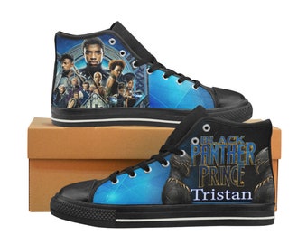 Wakanda Custom Kid's Shoes - YOUTH Sizes, Unisex Design, ORDER 2 sizes up, ie normally a size 1 in kid's would order 3 for best fit