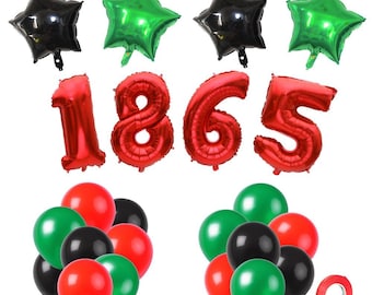 1865, Juneteenth, Freedom Day, Independence Day, Black Excellence, July 4th, Party, Celebration, Black History, Balloons, We Celebrate Black