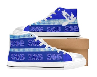 Zeta Phi Beta High Top / Low Top Sneakers (shoe runs large, view size chart)