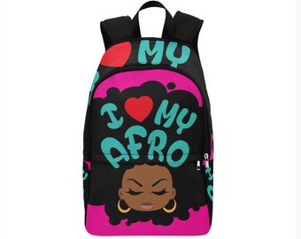 I Love My Afro Custom Fabric Backpack