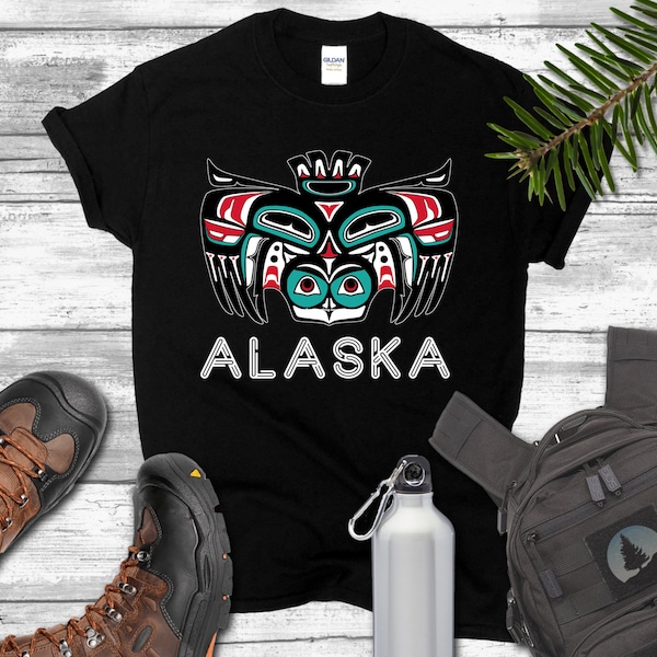 Alaska Camisa Nativa Americana Camiseta Indígena Alaska Estilo de Arte Nativo Indio Americano Orgullo Camiseta Indígena Alaskan Art Owl Regalo Camiseta