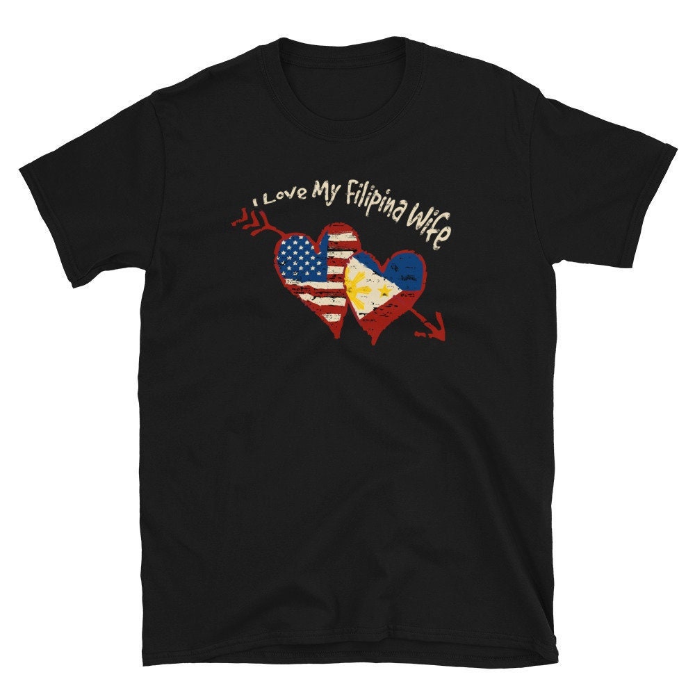 I Love my Filipina Wife Cute Pinay Asawa Philippines Filipino American Flag Gift Unisex T-Shirt