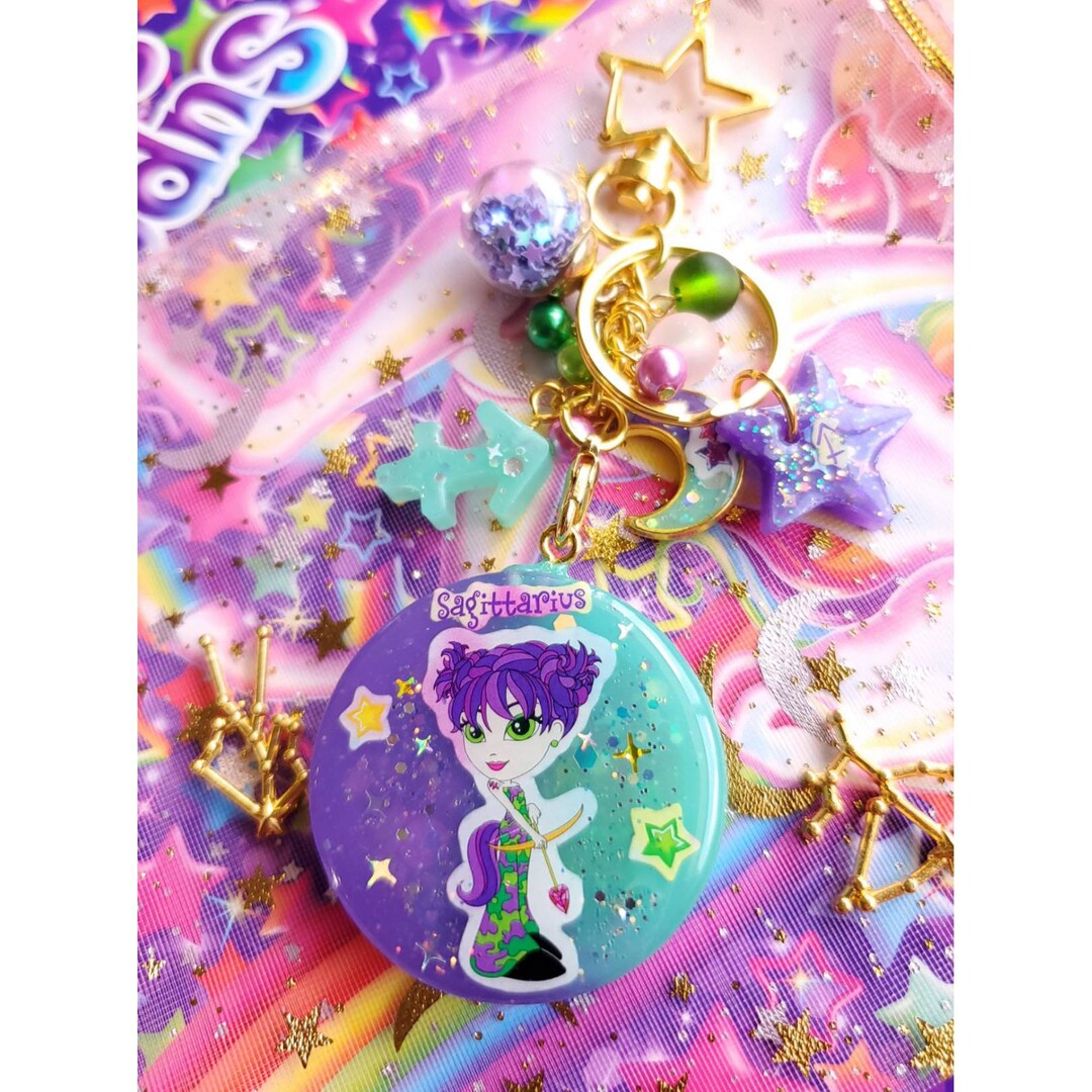 Sagittarius Y2k Lisa Frank Zodiac Sticker Liquid Shaker Charm Etsy