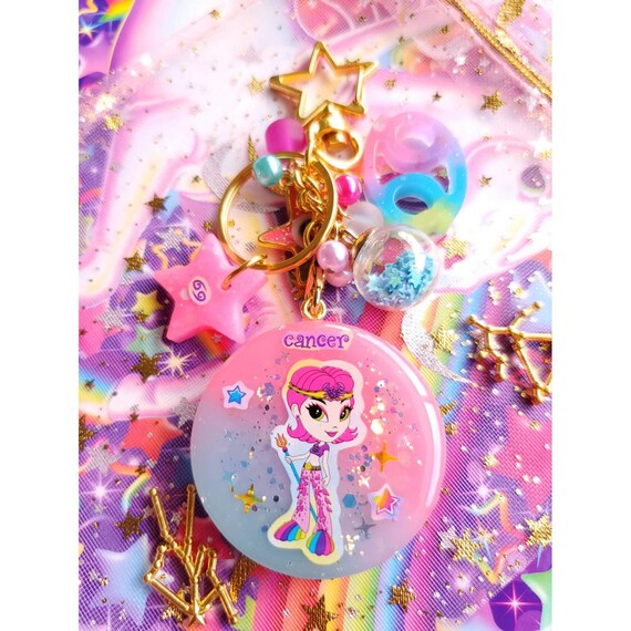Cancer Y2k Lisa Frank Zodiac Sticker Liquid Shaker Charm Etsy Ireland