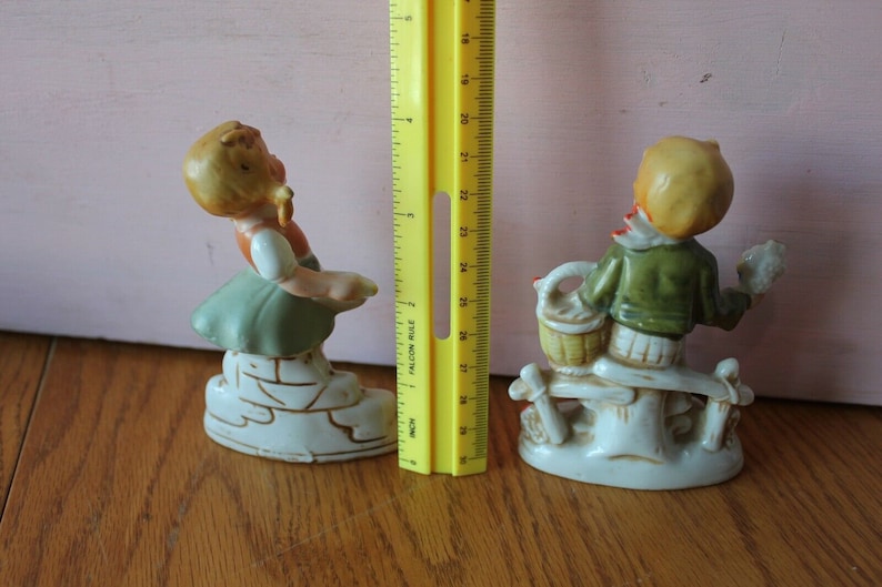 Porcelain Figures Boy and Girl Dutch Style Made In Japan 1938 Mohrs Vintage