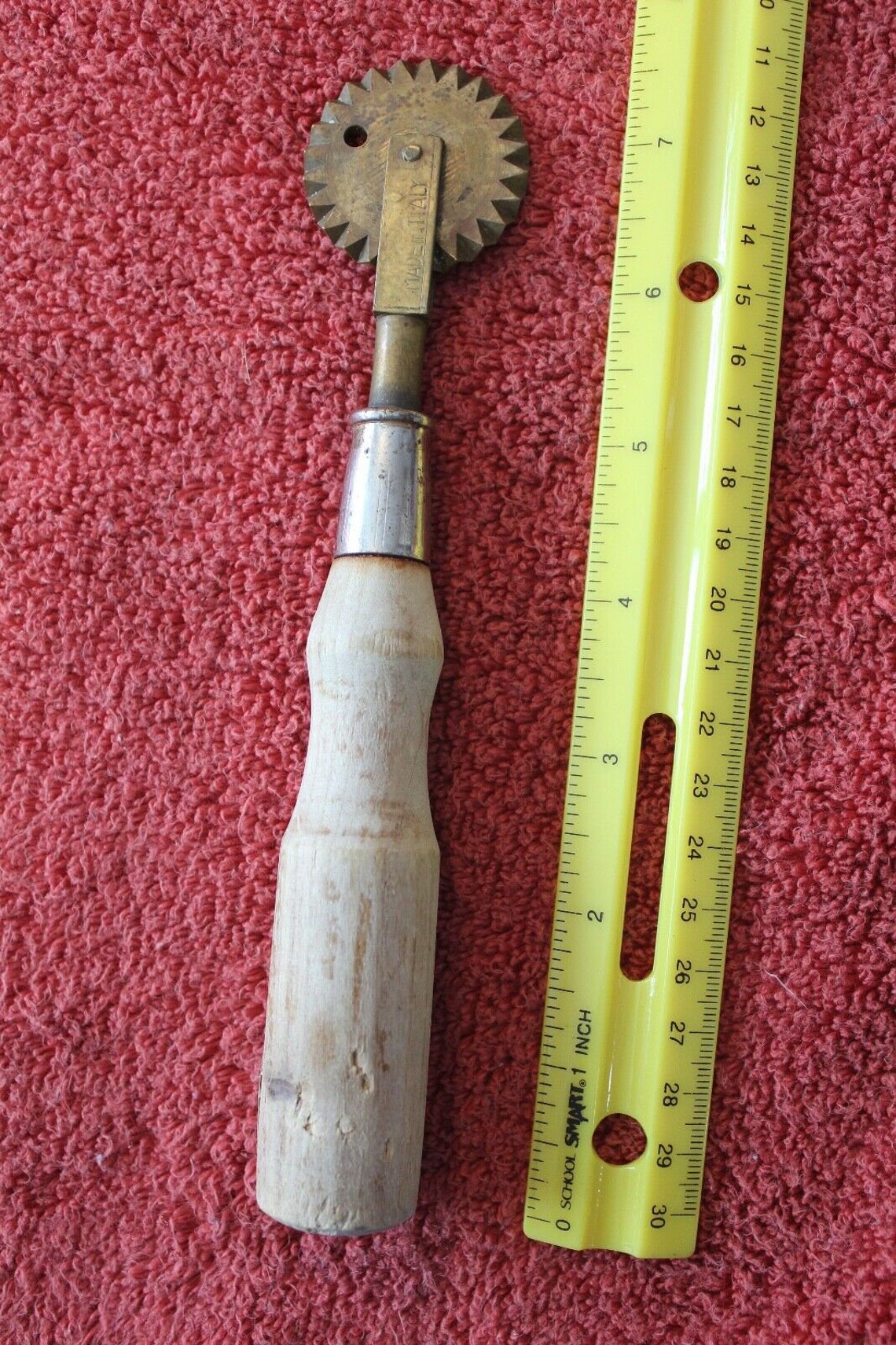 Vintage Brass Pie Crust Crimper Dough Cutter Ravioli Wheel Etsy