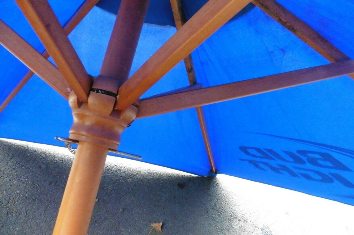 Umbrella Bud Light Blue Large 7'W X 8'H All Wood Cloth | Etsy