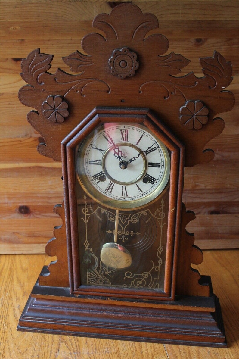 Waterbury Clock Company Mantel Clock Hobart Vintage 8 Day Etsy