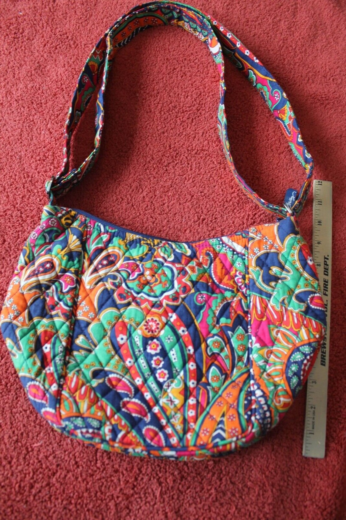 VERA BRADLEY Shoulder Purse Tote Green Red Navy Orange Paisley Etsy