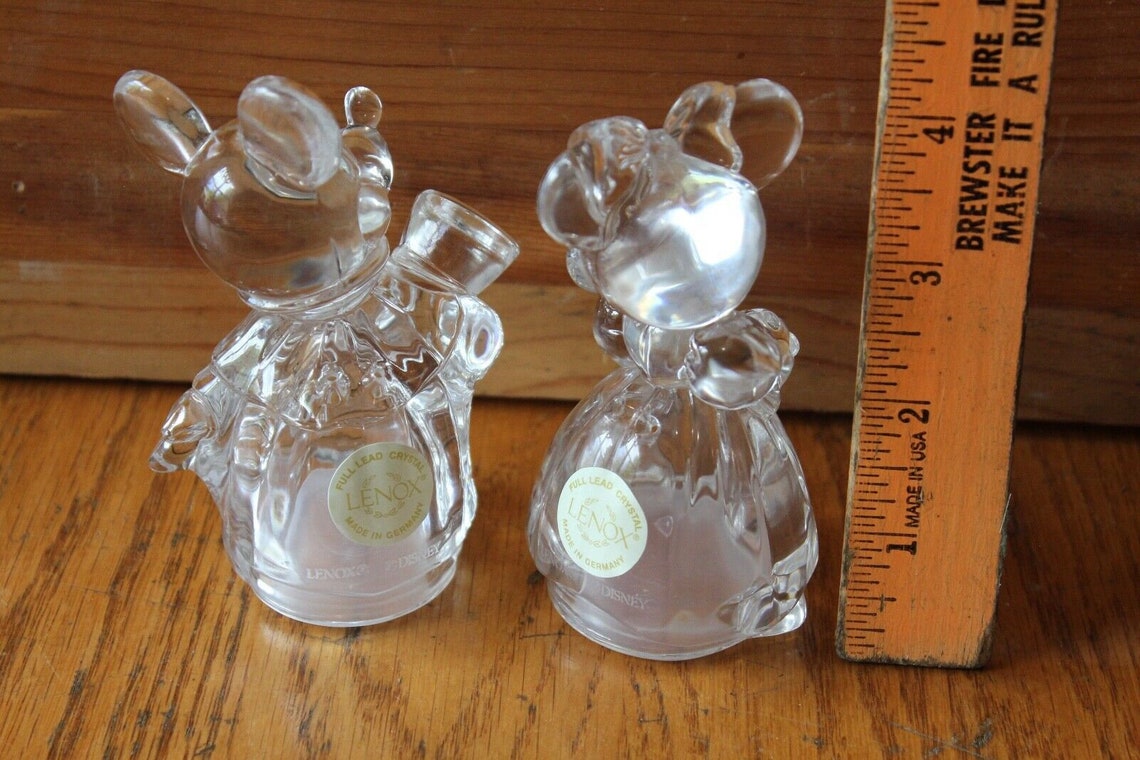 Lenox Full Lead Crystal Mickey And Minnie Salt And Pepper Etsy
