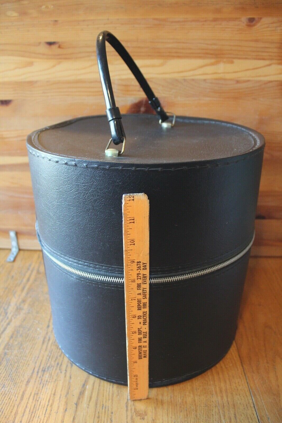 Vintage Travel Hat Box Luggage Hard Carry On Vinyl Handle And Etsy