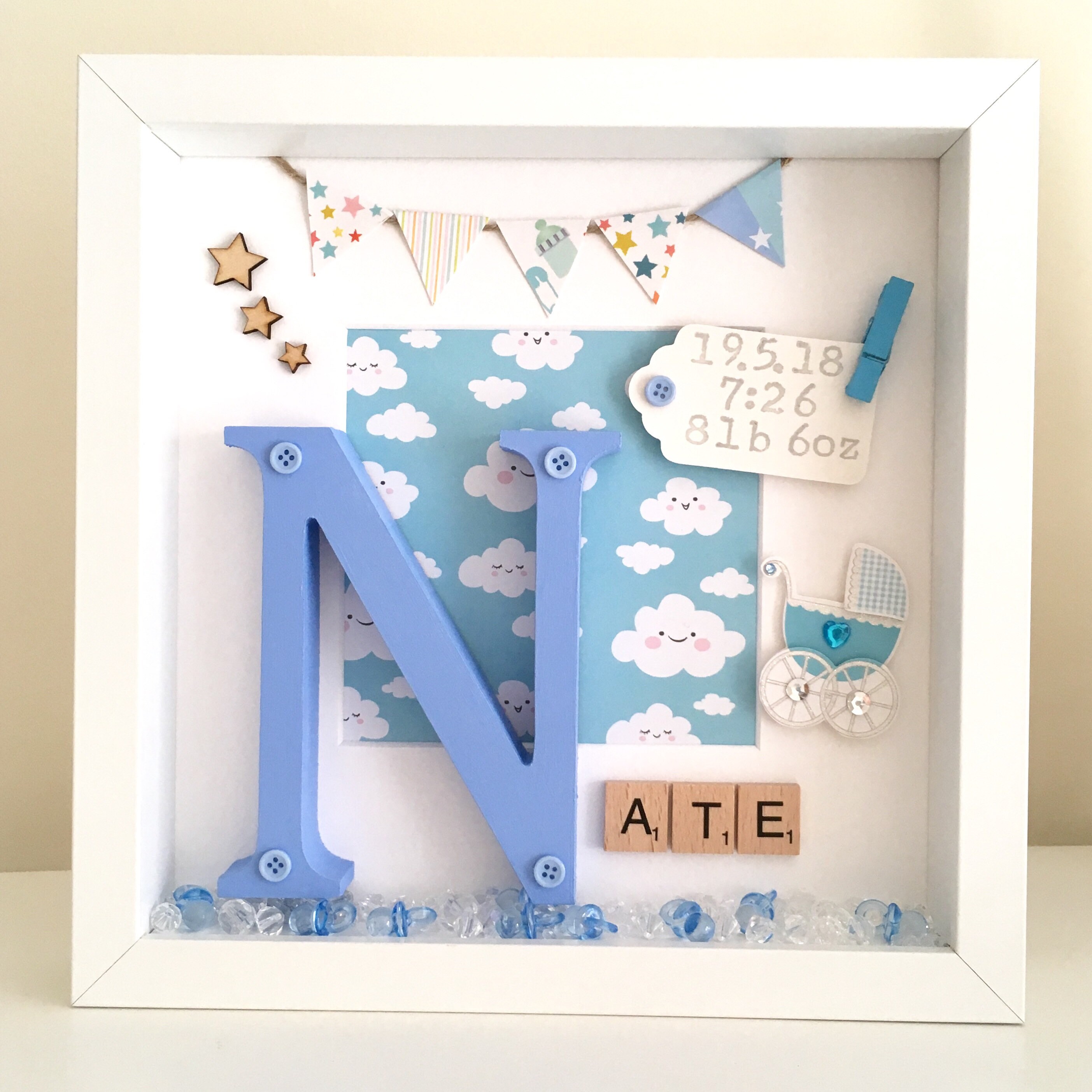New Baby Frame Boy Name Personalised 50