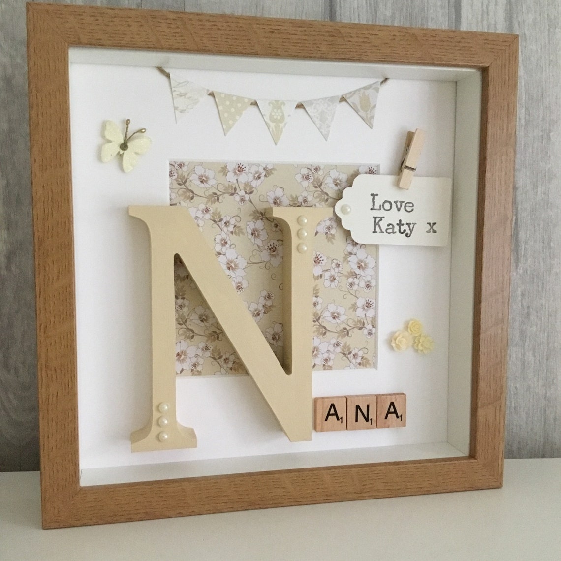 Nan frame Nanny frame Nana frame with butterflies and Etsy