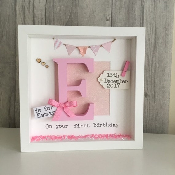 1st Birthday Frame First Birthday 1st Birthday Present Etsy