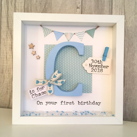 1st Birthday Frame First Birthday 1st Birthday Present Etsy