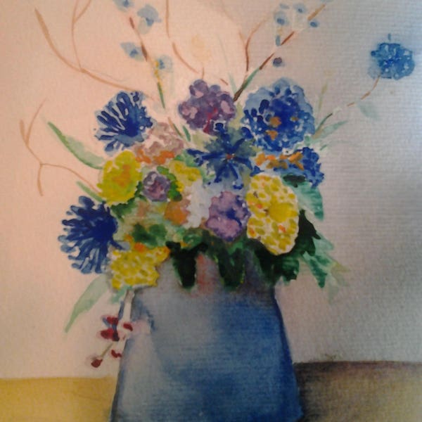 bouquet aquarelle - tableau peinture florale