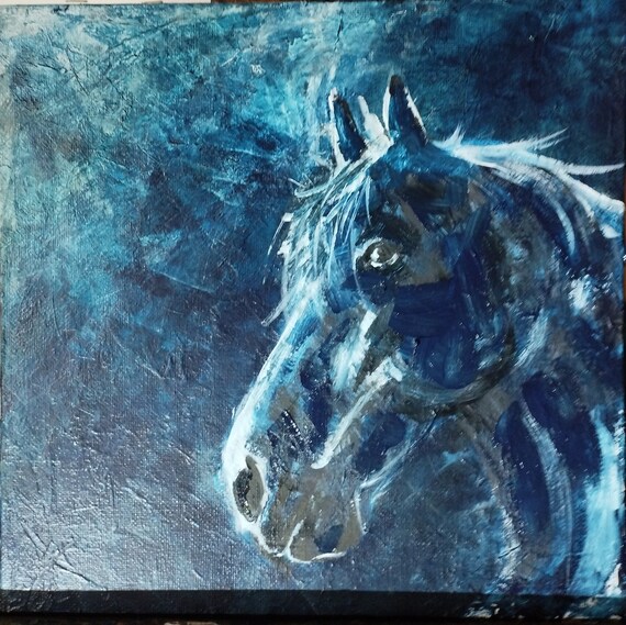 抽象画 馬のシルエット アクリル画 抽象画 馬のシルエット アクリル画 抽象的な馬の絵画：テクスチャ