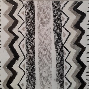 Painting patterns of black and white - world abstract African patterns - pastel fat and dry